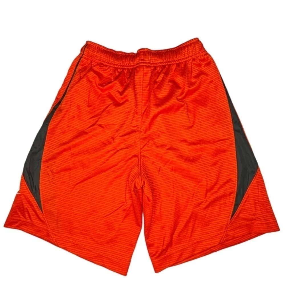 Nike Boys Shorts Size Small Orange Dark Gray Elastic Tie Waist Athletic Shorts‎
